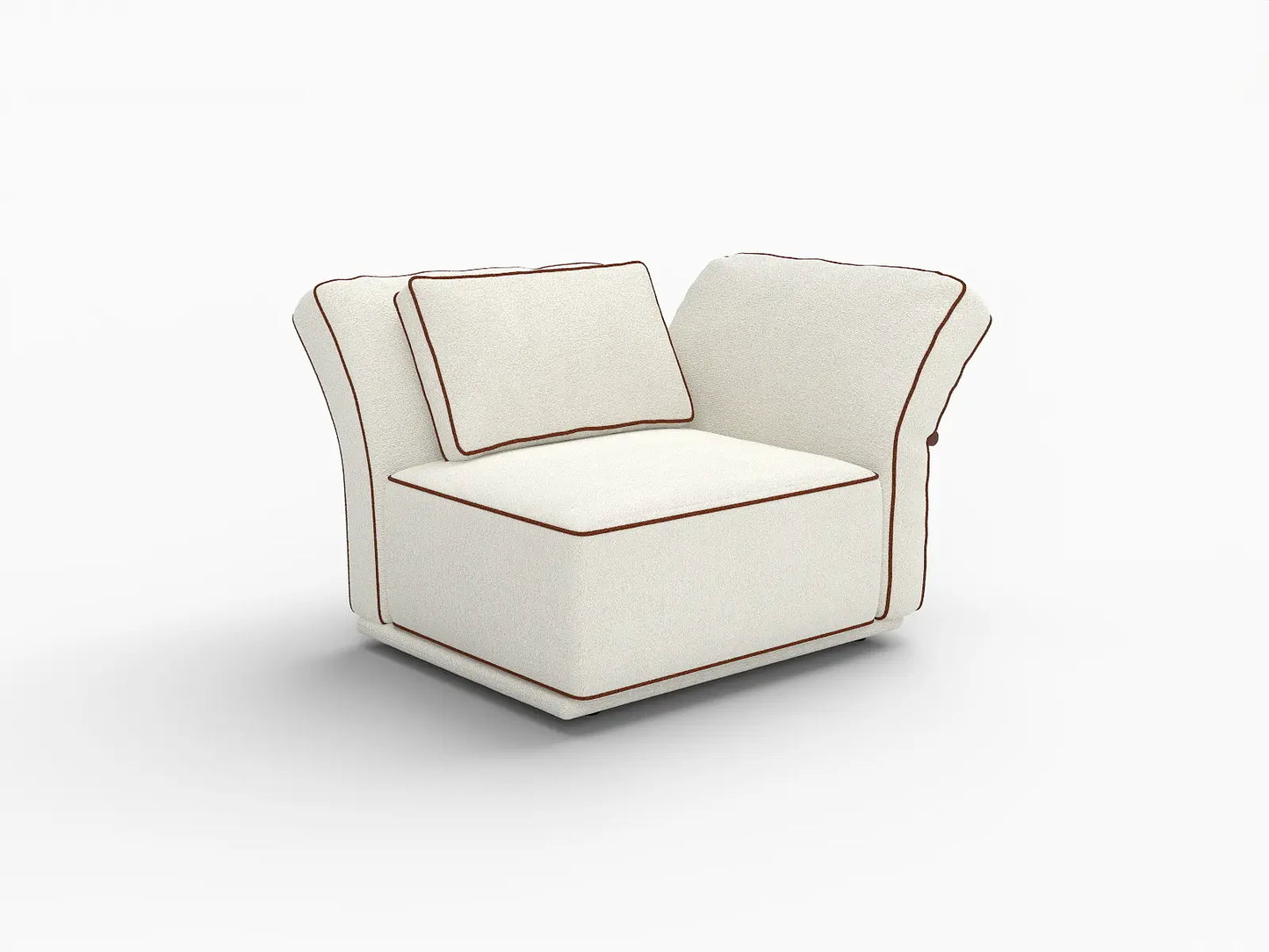 Deluxe Cloud 1-Seater Beige Small Space Single Sofa | 1-Piece, Bouclé Sherpa-Like Fabric, Easy To Clean