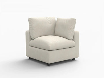 Fundas de sofá seccional Lounge Cloud | Funda de sofá individual de chenilla color beige mezcla de lino