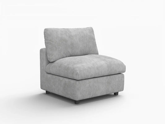 Lounge Cloud Sectional Sofa Covers | Light Grey Linen-Blend Chenille Sofa Cover for 1-Seater