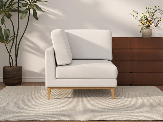 Sofá individual Deluxe Cloud de 1 plaza blanco para espacios pequeños | 1 pieza, tela de poliéster con aspecto de lino, acento para sala de estar, fácil de limpiar
