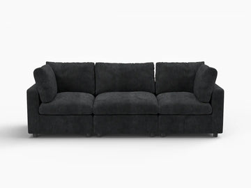 Fundas de sofá seccional Lounge Cloud | Funda de sofá de chenilla de lino negro para 3 plazas