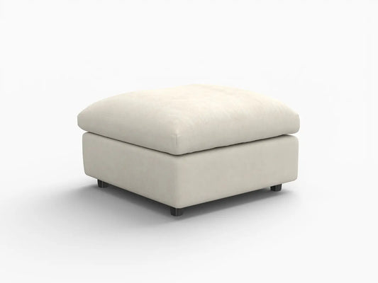 Fundas de sofá seccional Lounge Cloud | Funda de sofá chenilla mezcla de lino beige con 1 otomana
