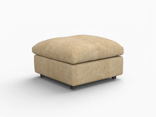 Fundas de sofá seccional Lounge Cloud | Funda de sofá chenilla mezcla lino color caqui con 1 otomana