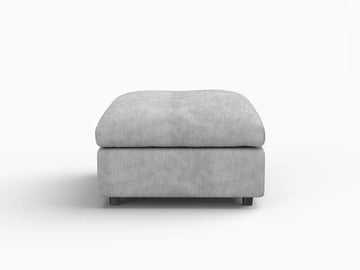 Fundas para sofá seccional Lounge Cloud | Funda de sofá de chenilla de mezcla de lino gris claro con 1 otomana