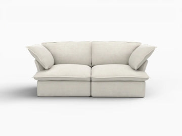 Deluxe Linen Cloud Sectional Sofas Covers | Beige Cotton and Linen Sofa Cover for 2-Seater