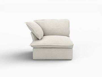 Deluxe Linen Cloud Sectional Sofas Covers | Beige Sofa Cover for Right Armrest Seat