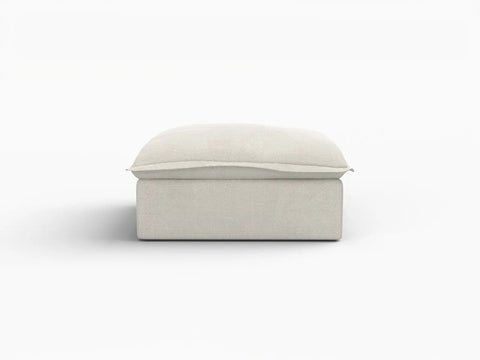 Fundas de lino de lujo para sofás seccionales Cloud | Funda de algodón y lino beige para sofá otomano