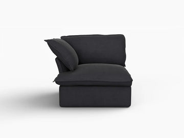 Deluxe Linen Cloud Sectional Sofas Covers | Black Cotton and Linen Sofa Covers Right Armrest Seat