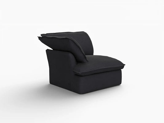 Deluxe Linen Cloud Sectional Sofas Covers | Black Cotton and Linen Sofa Covers Right Armrest Seat