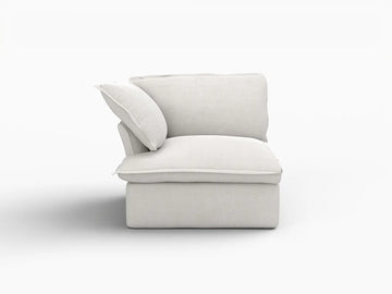 Deluxe Linen Cloud Sectional Sofas Covers | White Sofa Covers for Right Armrest Seat