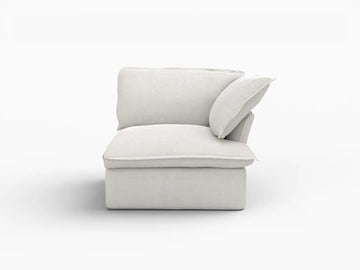Deluxe Linen Cloud Sectional Sofas Covers | Cloud Sofa Cover Cotton and Linen White Left Seat