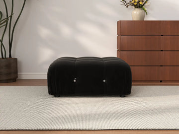 Otomana modular Matrix negra | 1 pieza, tela de terciopelo, ideal para apartamentos