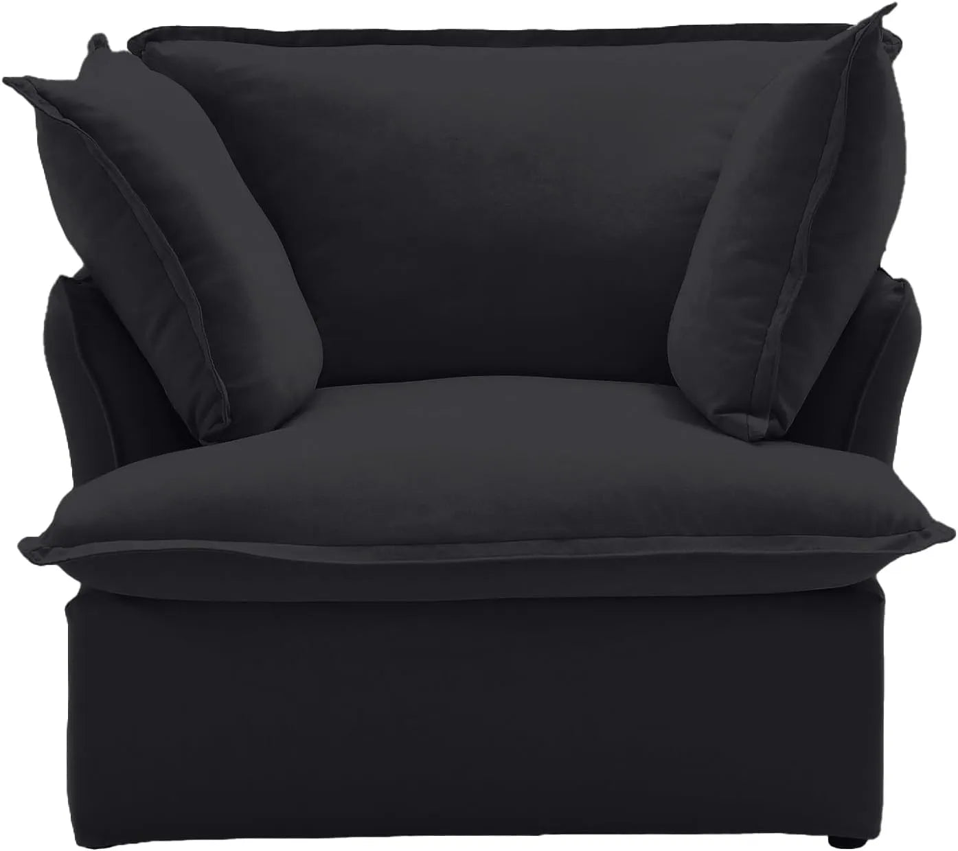 Deluxe Linen Cloud Sectional Sofas | Black Cotton and Linen Single Seat 1-seater