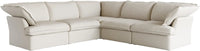 Deluxe Linen Cloud Sectional Sofas | 5-Piece Beige Cotton and Linen V Shaped Sectionals 5-seaters