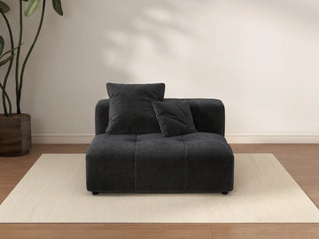 Matrix 1-Seater Black Linen Single Sofa | 1-Piece, Living Room Accent, Modern Style