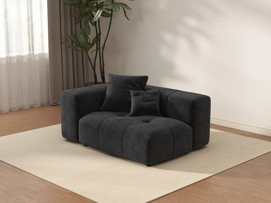 Matrix 1-Seater Black Small Space Single Sofa | 1-Piece, Linen Fabric, Living Room Accent