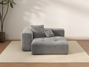 Matrix 1-Seater Light Grey Small Space Single Sofa | 1-Piece, Linen Fabric, Living Room Accent