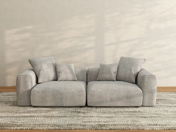 Matrix 2-Seater Grey Loveseat | 2-Piece, Corduroy Fabric, Small Space Seating, Washable Cushion Covers