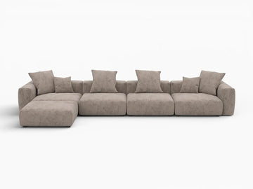 Matrix Modern Modular Sofa Covers | Brown Corduroy Sofa Covers for 4-Seater with 1-Ottoman