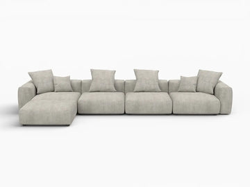 Matrix Modern Modular Sofa Covers | Grey Corduroy Sofa Covers for 4-Seater with 1-Ottoman