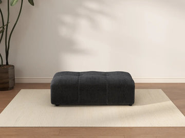 Matrix Black Ottoman | 1-Piece (Includes 1 Ottoman), Linen Fabric