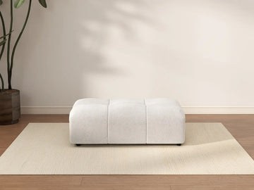 Matrix White Linen Ottoman | 1-Piece (Includes 1 Ottoman), Modular Design