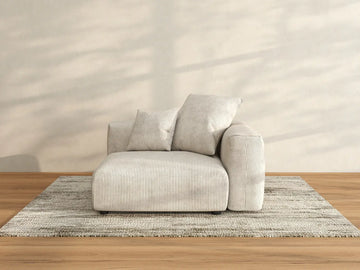 Sofá Individual de 1 Plaza Matriz Beige | 1 Pieza, Tela de Terciopelo Acanalado, Acento para Sala de Estar, Fundas de Cojín Lavables