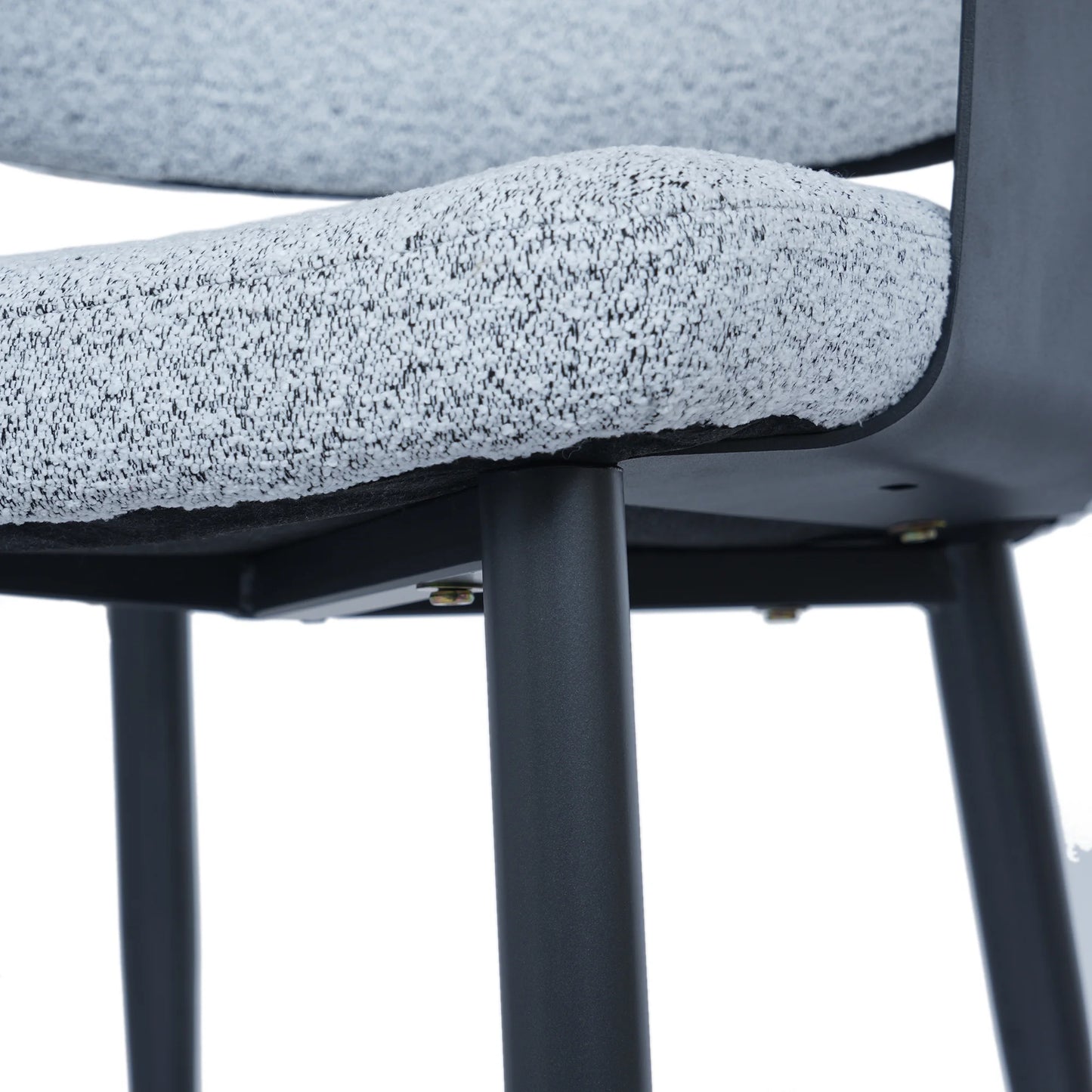 Nordic Low Back Dining Chair | White Teddy Velvet Set of 2