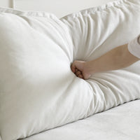 Deluxe Linen Cloud Sectional Sofas | 1-Piece White Cotton and Linen Armless Single Sofa Ottoma