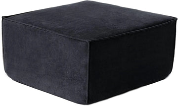 Otomana modular Matrix negra | 1 pieza, tela Cloud Velvet, ideal para apartamentos
