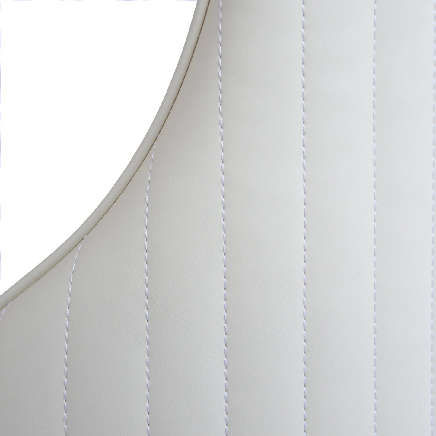 Vegan High Back Dining Chair | Ivory PU Leather Set of 2