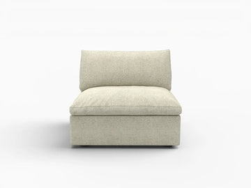 Deluxe Premium Cloud Sectional Sofas Covers | Khaki Cotton and Linen Sofa Cover for Middle Seat