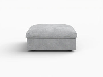 Fundas de sofá seccional Deluxe Slope Cloud | Funda de sofá de chenilla gris claro y lino con 1 otomana