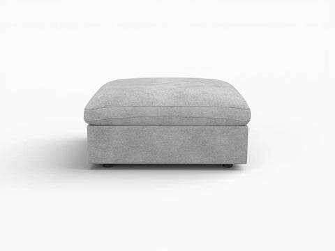 Deluxe Slope Cloud Sectional Sofa Covers | Light Grey Chenille and Linen Sofa Cover for with 1-Ottoman