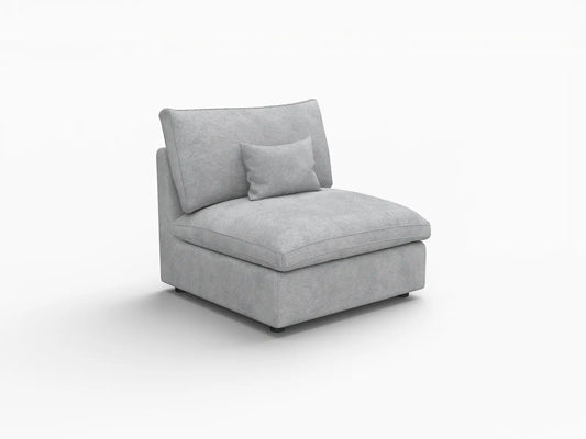 WJS Home 1 Piece Linen Light Grey Single Sofa 40 Adjustable Backrest Pillows 1 Seater_5