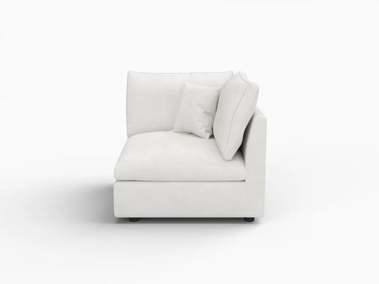 Deluxe Slope Cloud Sectional Sofa Covers | White Chenille and Linen Sofa Cover for 1-Seater