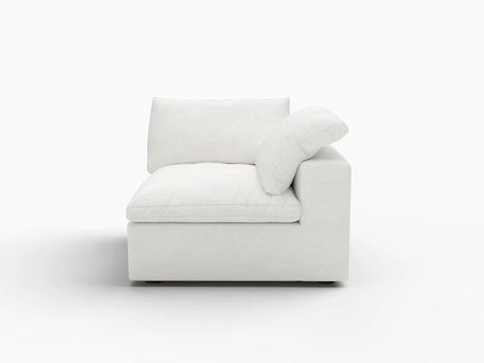 WJS Home 1 Piece White Cotton and Linen Armless Single Sofa 1 Seater_4
