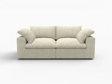 Deluxe Premium Cloud Sectional Sofas Covers | Khaki Cotton and Linen Sofa Cover for 2-Seater