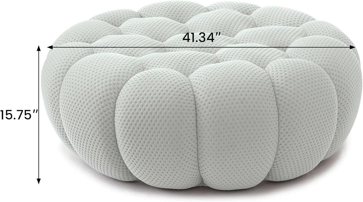 Essential Floor Sofas | 1-Piece Light Grey 3D Knitted Fabric Ottomans