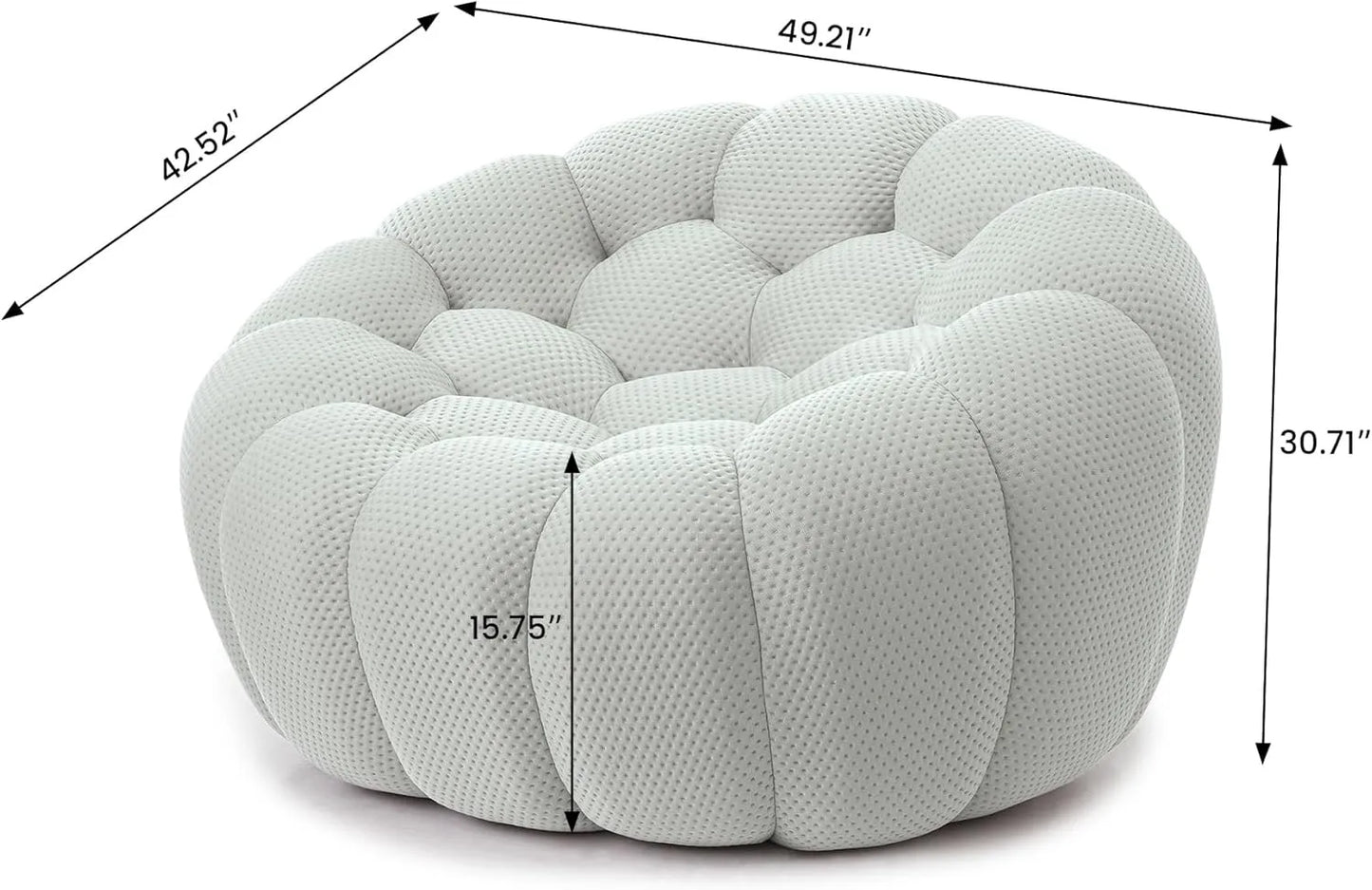 Essential Floor Sofas | 1-Piece Light Grey 3D Knitted Fabric Single Seat 1-seater