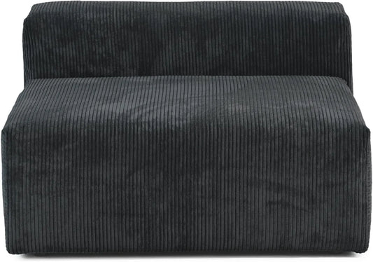 Sofás modulares modernos Matrix | Sofá individual de 1 plaza, sin brazos, de pana negra