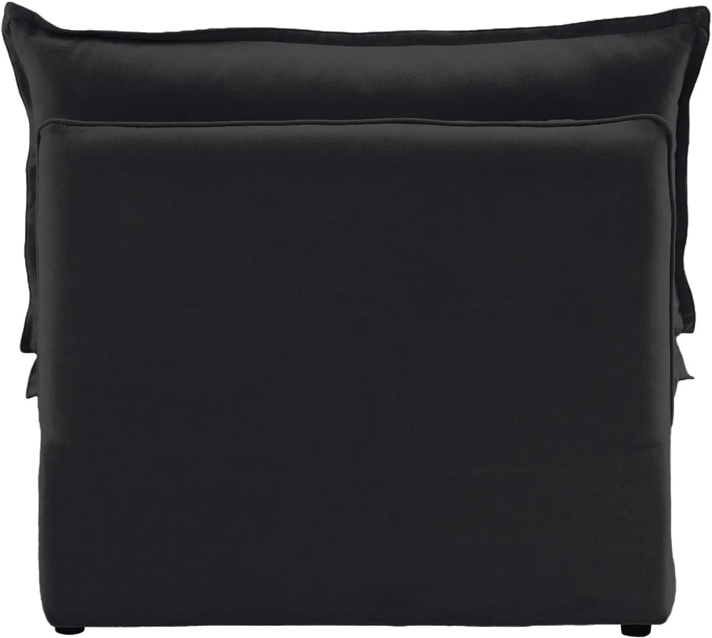 Deluxe Linen Cloud Sectional Sofas | 1-Piece Black Cotton and Linen Armless Single Sofa 1-seater
