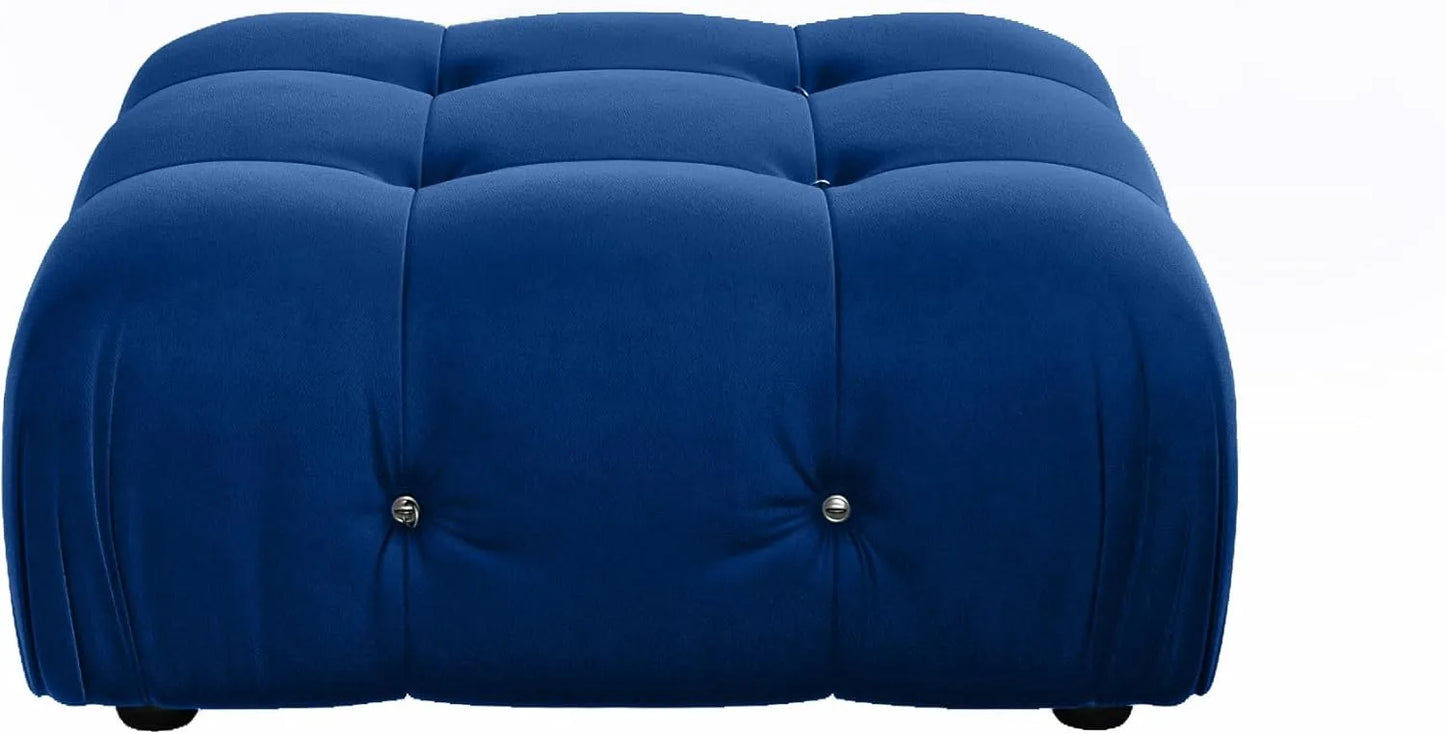 Matrix Minimalist Modular Sofas | Blue Velvet Ottomans