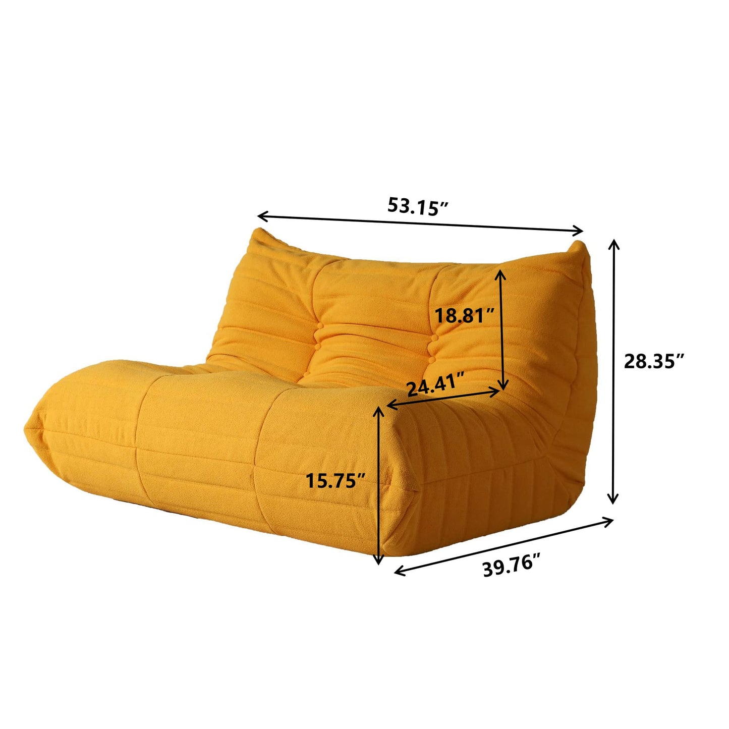 Lazy Floor Sofa, 89 inch Soft Teddy Velvet 3 Seat Minimalist Couches, Tatami Sofa, Fireside Chair, Corner Relax Couch for Living Room Bedroom Salon Office Floor Lounge(3 Seat, Blue)