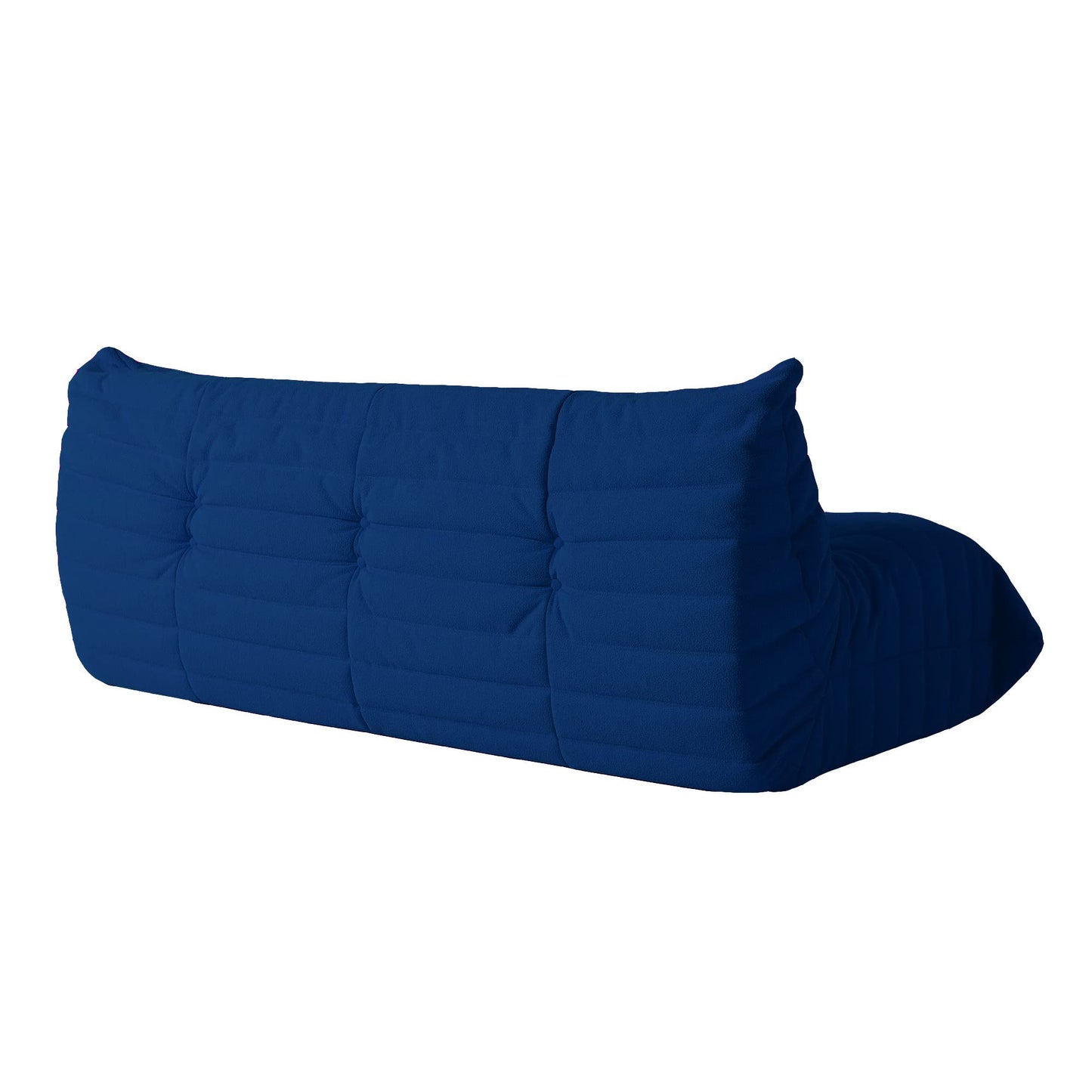 Lazy Floor Sofa, 89 inch Soft Teddy Velvet 3 Seat Minimalist Couches, Tatami Sofa, Fireside Chair, Corner Relax Couch for Living Room Bedroom Salon Office Floor Lounge(3 Seat, Blue)
