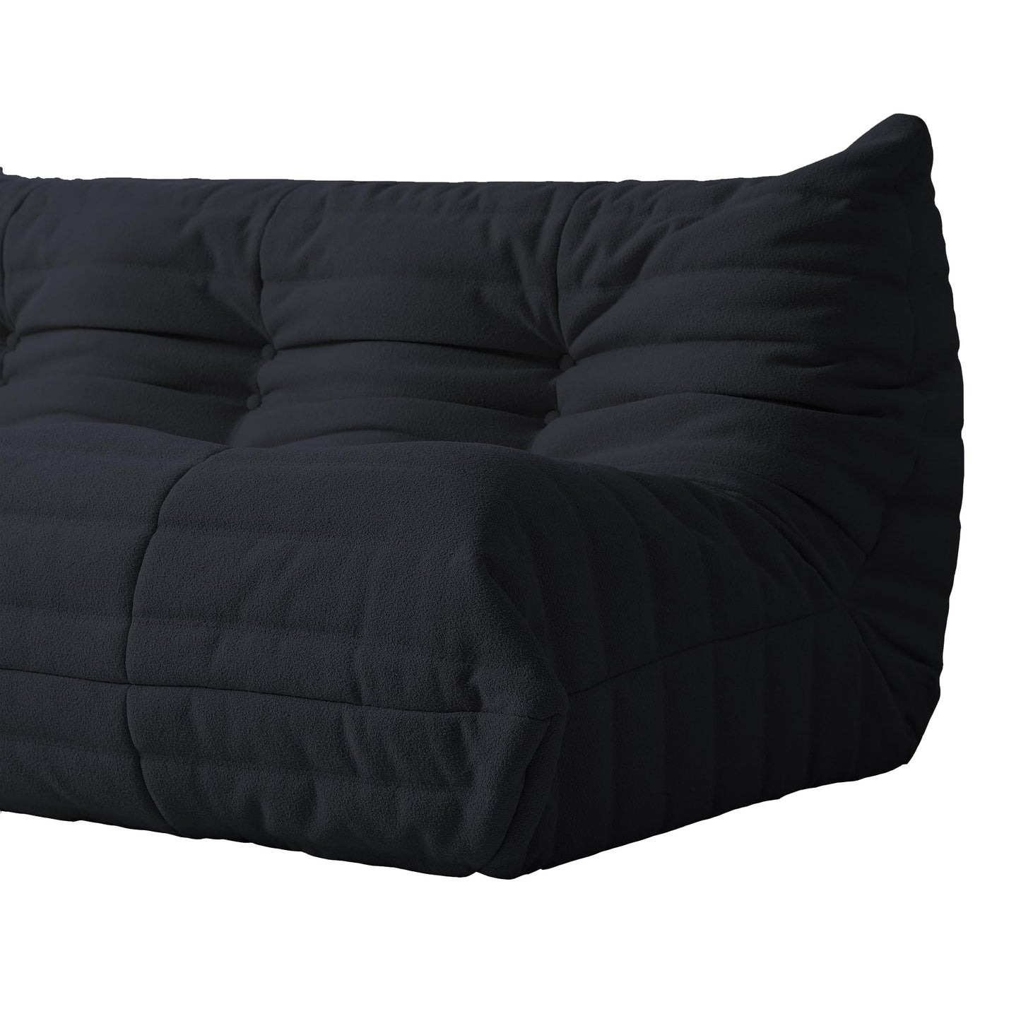 Lazy Floor Sofa, 89 inch Soft Teddy Velvet 3 Seat Minimalist Couches, Tatami Sofa, Fireside Chair, Corner Relax Couch for Living Room Bedroom Salon Office Floor Lounge(3 Seat, Blue)
