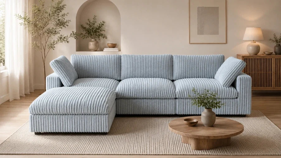 High density foam sectional SOfa cushion construction