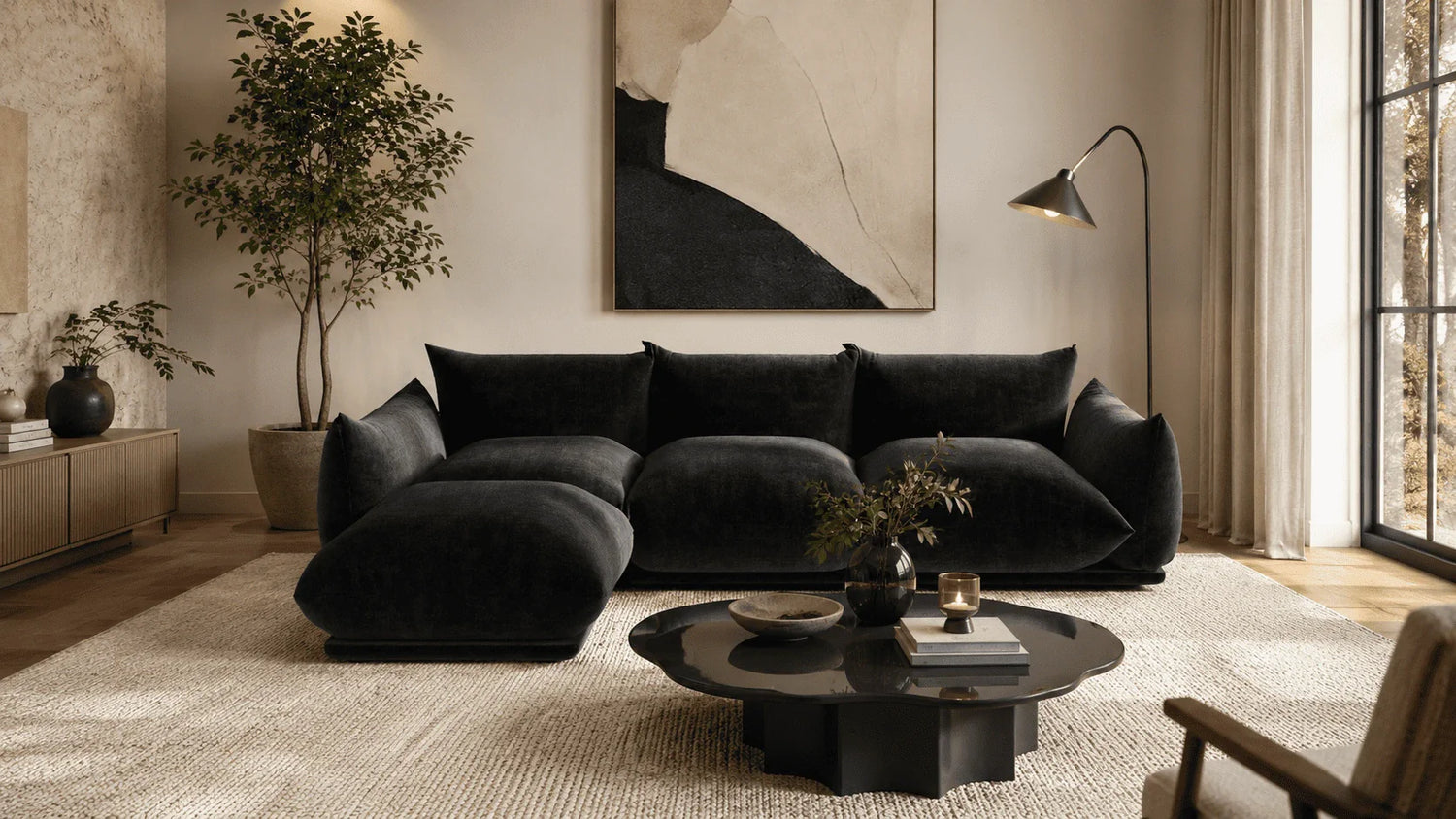How to Style a Low Chaise Sofa Without Making the Room Look Empty