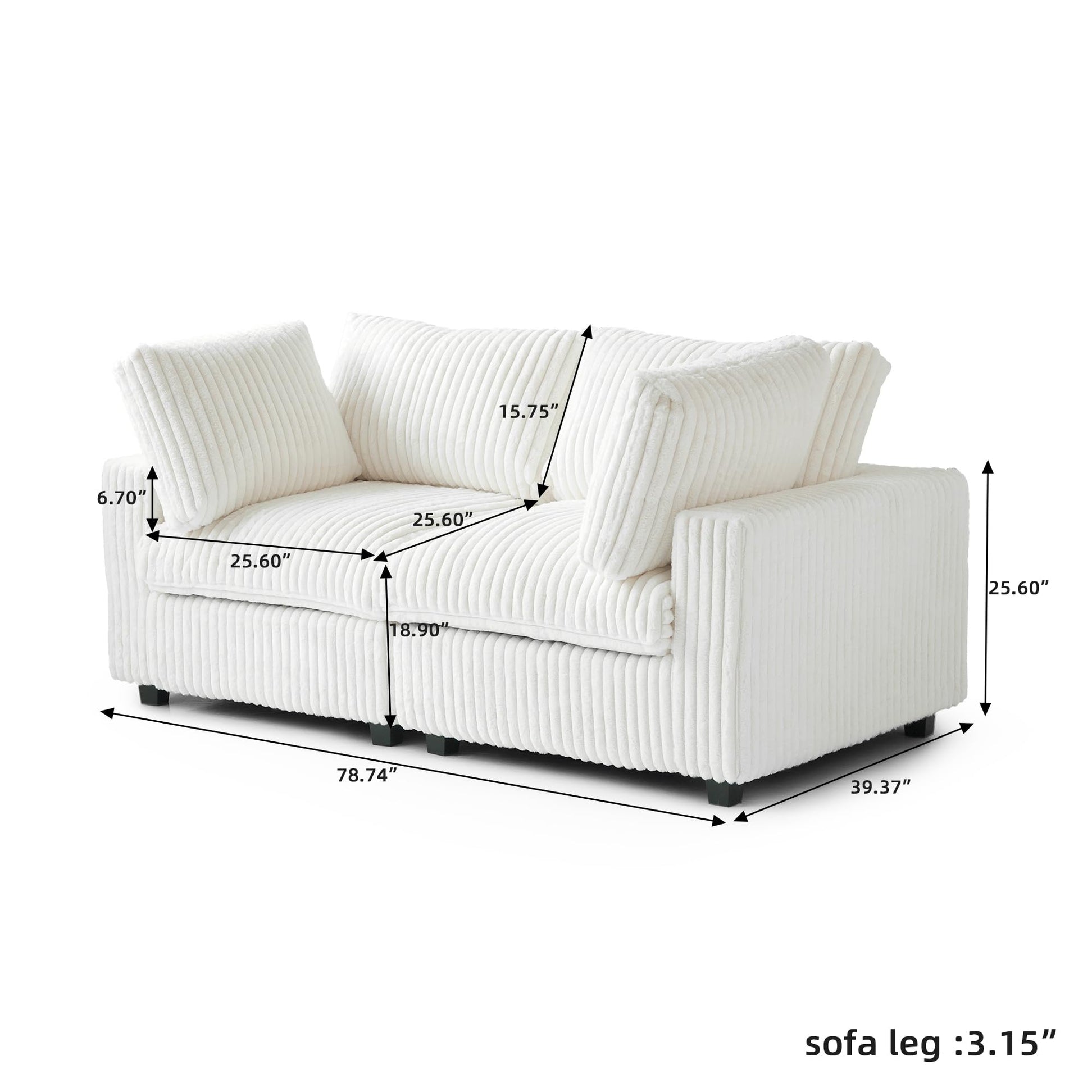 Cloud Couch Modular Sectional Sofa,157" Oversized U Shaped Couch with Ottoman,6 Seater Convertible Sofa,Comfy Plush Couches for Living Room,Covers Washable&amp;Replaceable (White)