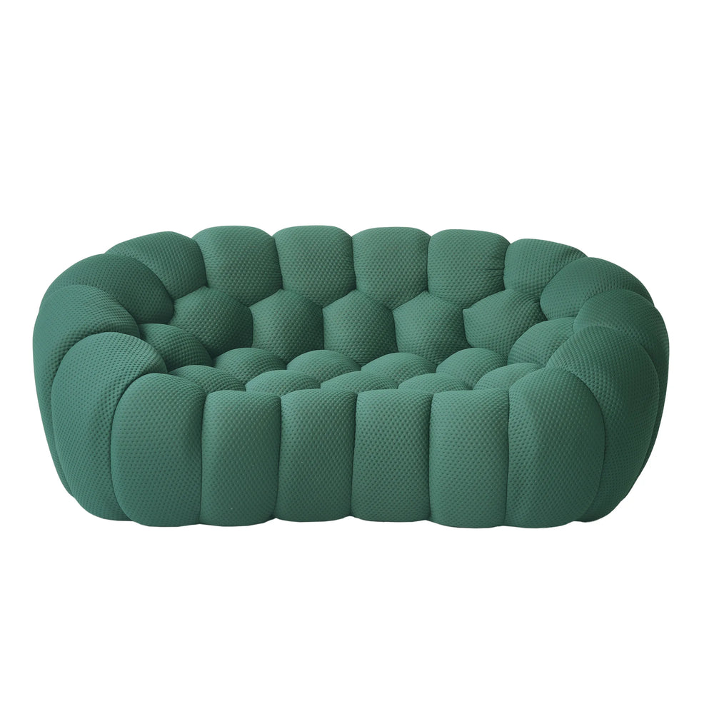 Sofás Essential Arc Boneless | Loveseats de 1 pieza de tejido de punto 3D verde de 2 plazas
